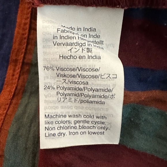 MADEWELL Top Womens Size L Button back tie tee in Rosalinda Stripe Work Party - Picture 11 of 14